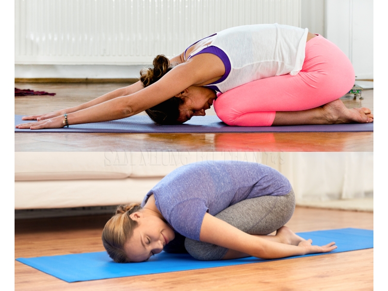 Bài tập yoga tư thế em bé giúp giảm đau lưng vai gáy